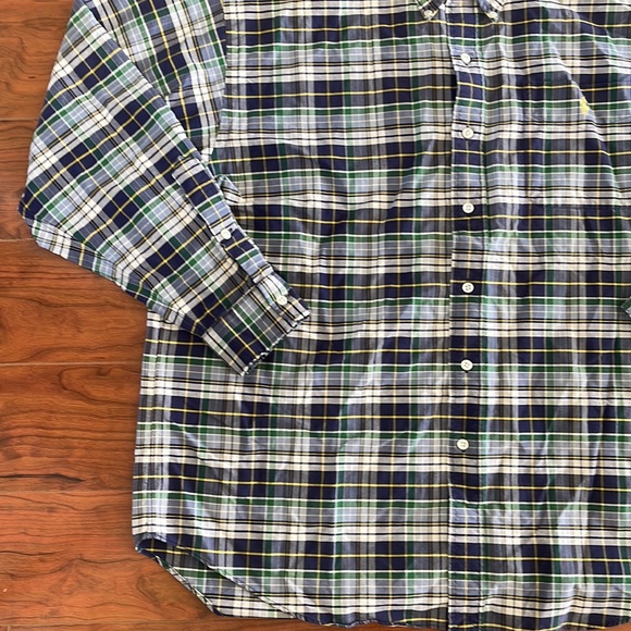 Ralph Lauren Blue and Green Plaid Casual Long Sleeve Button Down Shirt - Picture 3 of 8